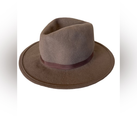 Hat Attack - Women's Chelsea Wool Fedora Hat, Taupe (One Size) - Picture 4 of 4
